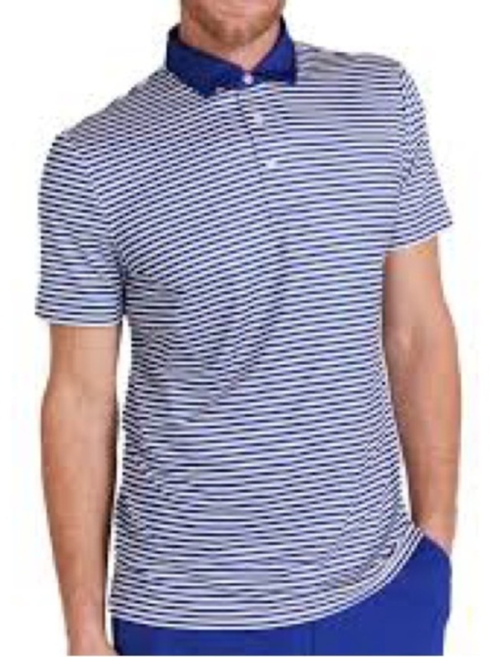 NWT - Nike Dri-Fit Victory Stripe Golf Polo Men’s XL Blue/White